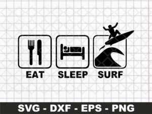 Eat Sleep Surf Sticker SVG