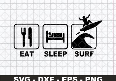 Eat Sleep Surf Sticker SVG