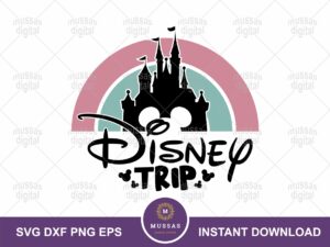 Family Trip SVG Mouse Rainbow Magical Castle, Disney Trip 2024