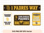 Fans Sign San Diego Padres SVG, BBQ, Parking, San Diego Padres Vector