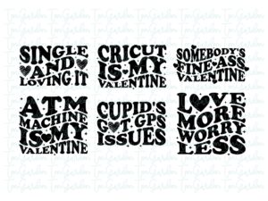 Funny Valentine SVG Bundle, Valentine Saying Cricut Shirt Design black
