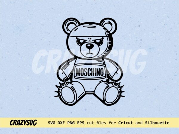 Inspired Moschino Toy Bear SVG, Bear Angry