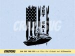 Jet ski US flag silhouette, American Sport Vector SVG