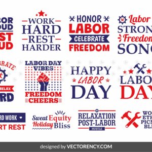 Labor Day SVG Bundle, Quotes, Slogan Labor Day PNG Vector DXF