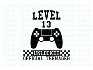 Level 13 unlocked official teenager SVG, Gamer Birthday SVG Vector