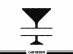 Martini Glass Split Name Frame SVG