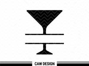 Martini Glass Split Name Frame SVG