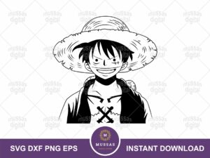 Monkey D Luffy One Piece Cut Files SVG EPS PNG Vector