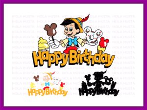 Pinocchio Cake Topper Printable PNG, Pinocchio SVG, Birthday