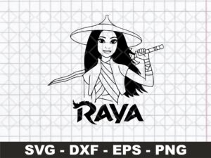 Raya and the last dragon SVG Raya princess outline silhouette