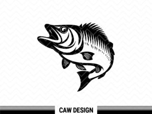 Simple Bass fish SVG, Clipart Image