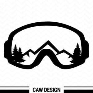 Snowboard SVG Goggle, Winter Gear Clipart