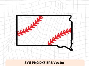 South Dakota Outline Baseball SVG