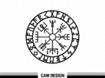 Vegvisir with Runes Viking Compass Symbol Clipart SVG