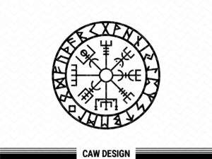 Vegvisir with Runes Viking Compass Symbol Clipart SVG