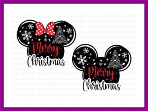 Winter Snowflakes Christmas Mouse Head SVG