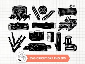 Wood Log Silhouette SVG Clipart Vector