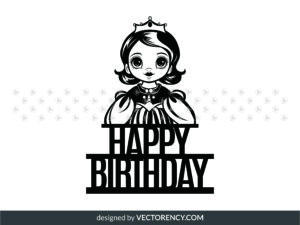 baby princess cake topper, birthday svg, png, eps