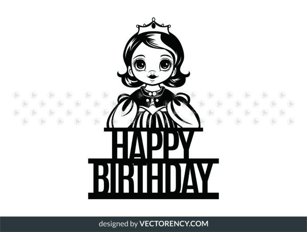 baby princess cake topper, birthday svg, png, eps