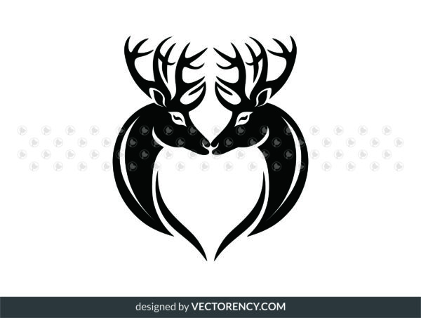 buck and doe couple love svg clipart buck and doe vector