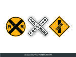 railroad crossing sign svg, symbol clipart vector