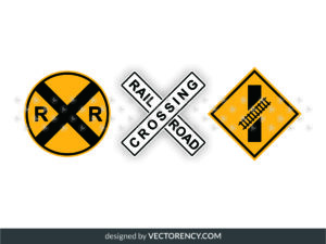railroad crossing sign svg, symbol clipart vector