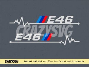BMW E46 SVG Vector, Car Window Decal Sticker Design