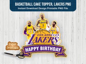 Basketball Cake Topper, Lebron James, Lakers PNG
