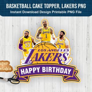 Basketball Cake Topper, Lebron James, Lakers PNG