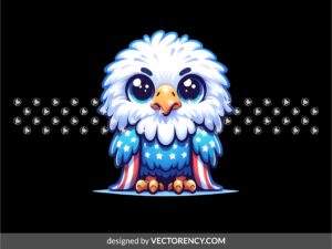 Cute Tiny Cartoon American Eagle PNG