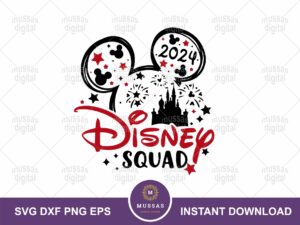 Disney Squad 2024 SVG, Mickey Minnie Head, Family Trip