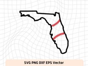 Florida Map Outline Baseball Clipart PNG