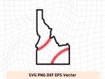 Idaho Outline Baseball SVG, Idaho Map Clipart