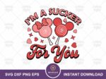 I'm A Sucker For You Svg Mouse Candy Heart Funny Valentine's Day