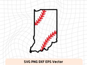 Indiana Outline Map SVG, Baseball Indiana Clipart