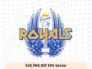 KC Royals Logo with Wings SVG