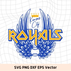 KC Royals Logo with Wings SVG