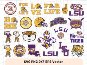 LSU Tigers SVG Bundle, NCAA, Clipart, LSU Tigers Logo