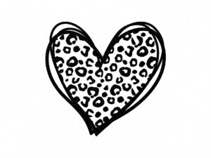 Leopard Heart SVG, Love Cheetah Clipart PNG
