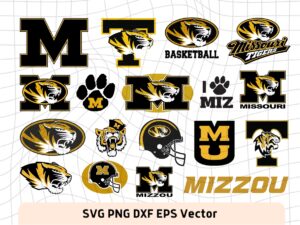 Missouri Tigers Football SVG Bundle, Logo, NCAA, PNG EPS DXF