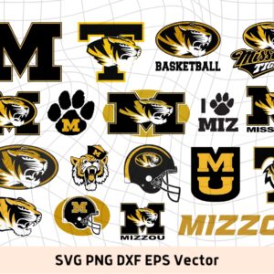 Missouri Tigers Football SVG Bundle, Logo, NCAA, PNG EPS DXF