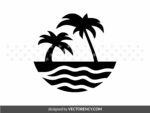 Palm tree graphic design SVG Cricut