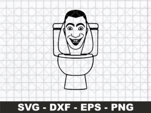 Skibidi Toilet SVG, Outline, Clipart file