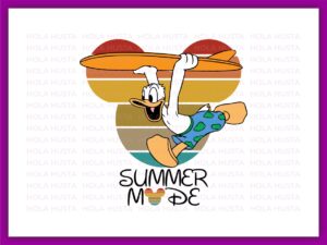 Summer Vacation Cut File, Vector, Donald Duck Summer Mode PNG