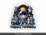 astronaut spaces cake topper png