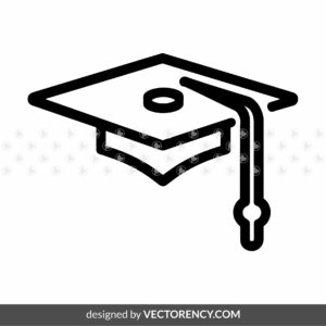 graduation cap outline clipart svg eps