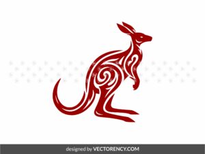 kangaroo vector graphic, kangaroo tribal tattoo silhouette svg