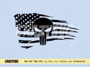 punisher skull flag svg file