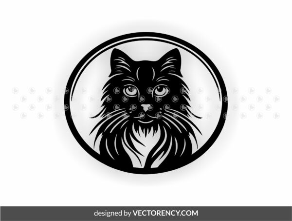 Cat DXF Files for Laser Wall Decor, SVG, PNG EPS