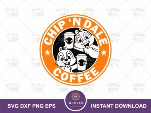 Chip and dale SVG Coffee PNG EPS Vector Image
